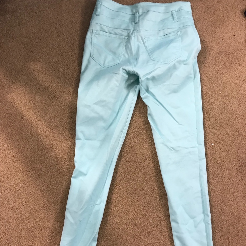 Mint green high waisted jeans